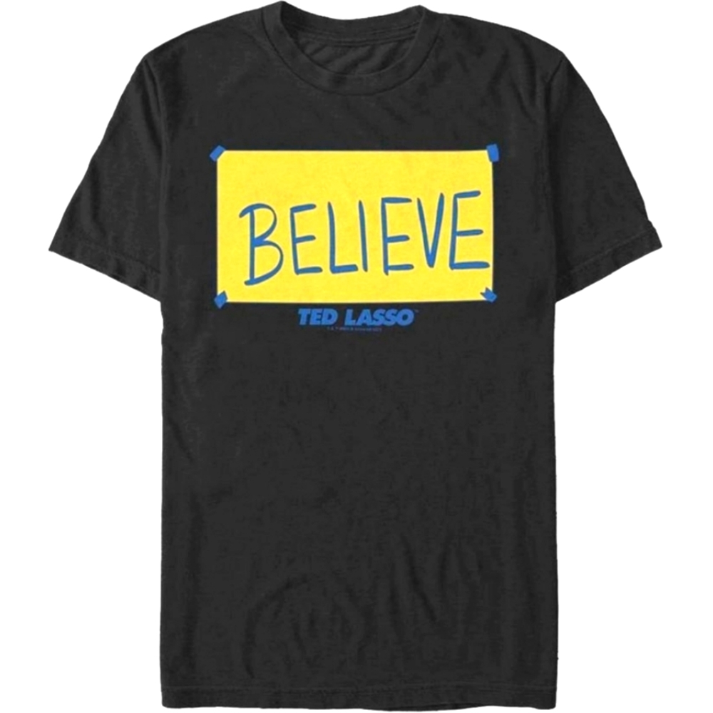 Ted Lasso Believe Sign Adult Unisex Short Sleeve Graphic T-Shirt Size Large